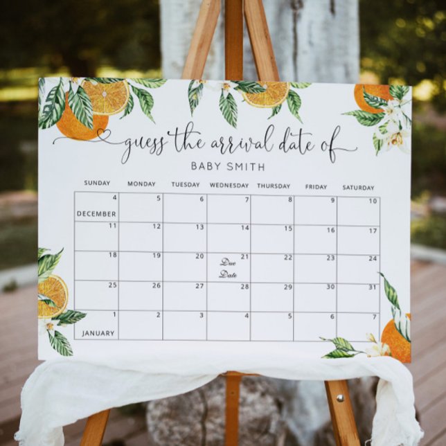 Little cutie Guess the due Date calendar Poster (Creator Uploaded)
