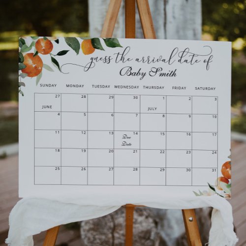 Little cutie Guess the due Date calendar Poster