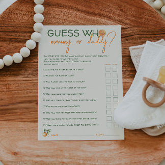 Little Cutie Guess Who Mommy Or Daddy Game Card