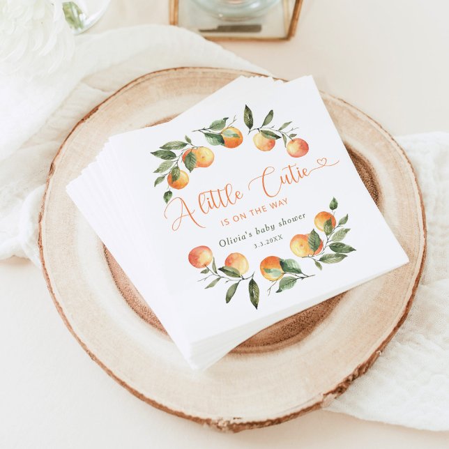 Little cutie is on the way baby shower napkins (Creator Uploaded)