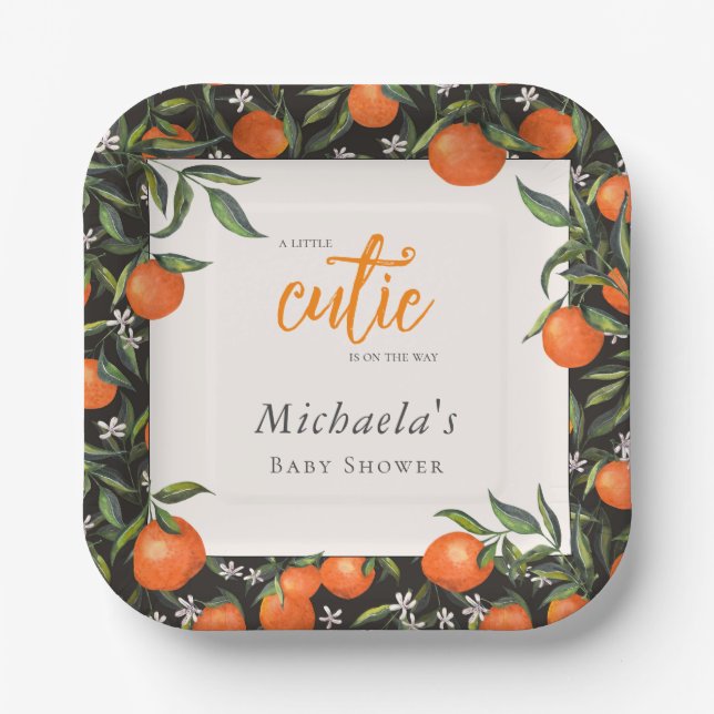Little Cutie is on the Way  Baby Shower  Paper Plates (Front)