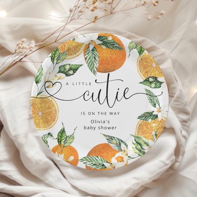 Little cutie is on the way baby shower paper plates (Creator Uploaded)