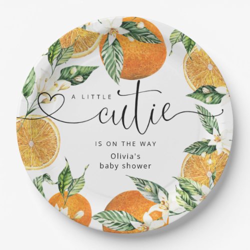 Little cutie is on the way baby shower paper plates