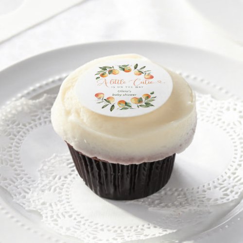 Little cutie is on the way baby shower sweet treat edible frosting rounds