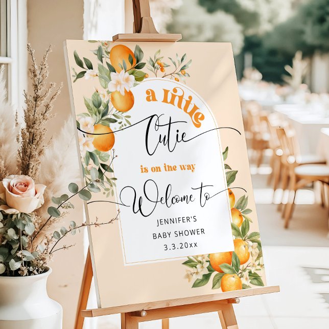 Little cutie is on the way baby shower welcome foam board (Creator Uploaded)