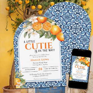 Little Cutie Is On The Way Editable Baby Shower Invitation