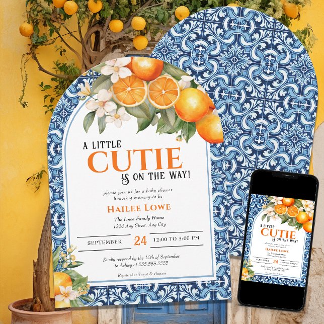 Little Cutie Is On The Way Editable Baby Shower Invitation (Creator Uploaded)