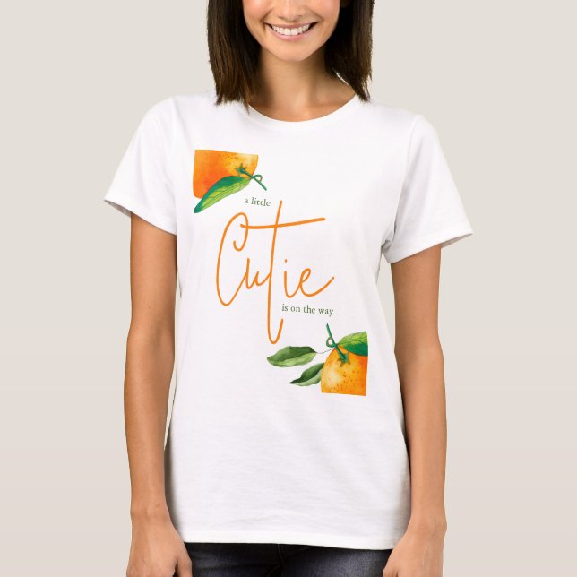 Little Cutie is on the Way Mommy to Be  T-Shirt (Front)