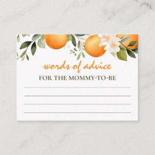 Little Cutie Is On The Way Words Of Advice Citrus Enclosure Card
