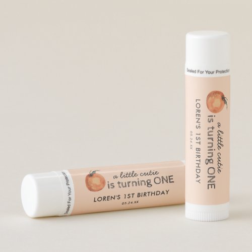 Little Cutie Is One 1st Birthday Party  Lip Balm