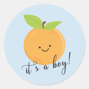 Little Cutie It' a Boys Favor Classic Round Sticker