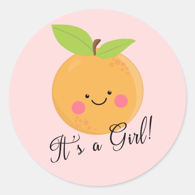 Little Cutie It' a Girl Favor  Classic Round Sticker (Front)