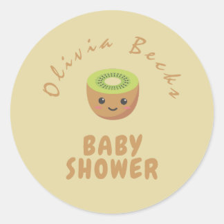 Little Cutie Kiwi Baby Shower  Classic Round Sticker