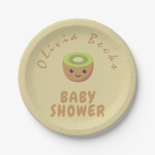Little Cutie Kiwi Baby Shower Paper Plates