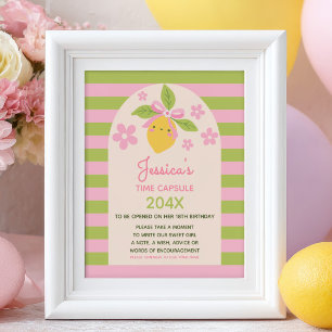 Little Cutie Lemon 1st Birthday Time Capsule Sign