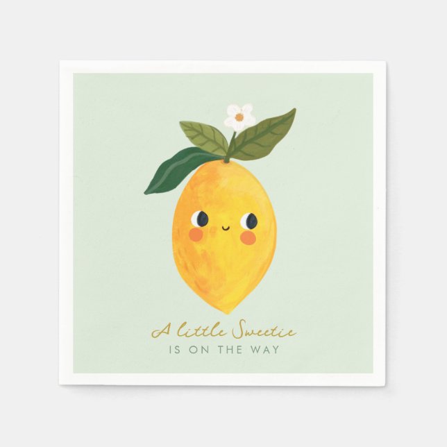 Little Cutie Lemon Baby Shower  Napkins (Front)