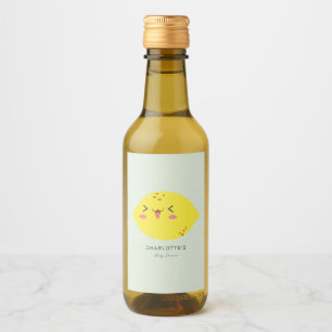 Little Cutie Lemon Citrus Baby Shower Wine Label