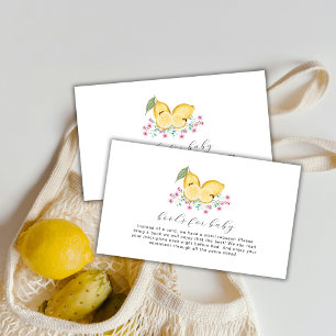 Little Cutie Lemon Citrus Books For Baby Shower  Enclosure Card