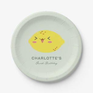 Little Cutie Lemon Citrus First Birthday Paper Plates