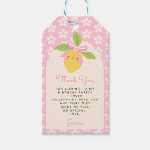 Little Cutie Lemon& Daisies 1st Birthday Thank You Gift Tags