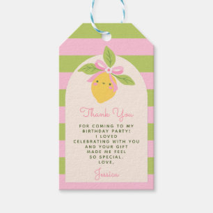 Little Cutie Lemon Fruit 1st Birthday Thank You Gift Tags