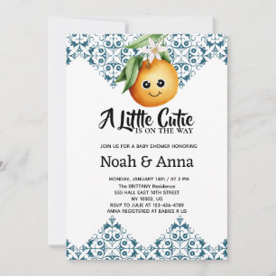  little cutie Mediterranean baby shower Invitation
