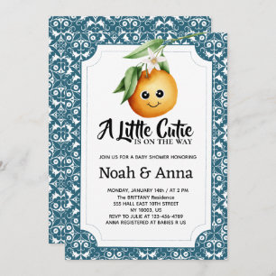 little cutie Mediterranean baby shower Invitation