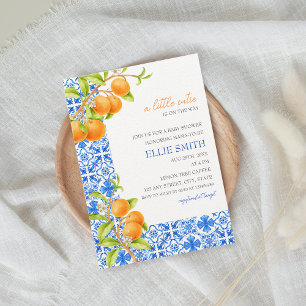 Little Cutie   Mediterranean Citrus Baby Shower  Invitation
