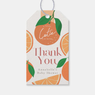 Little Cutie Modern Orange Baby Shower Gift Tags