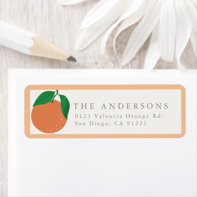 Little Cutie Modern Orange Baby Shower Label (Insitu)