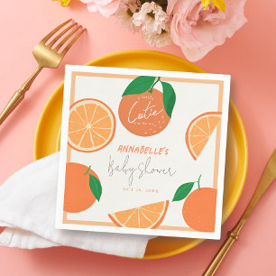 Little Cutie Modern Orange Baby Shower Napkins