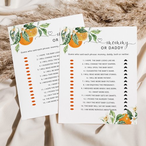 Little cutie mommy or daddy baby shower game