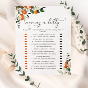 Little cutie mommy or daddy baby shower game