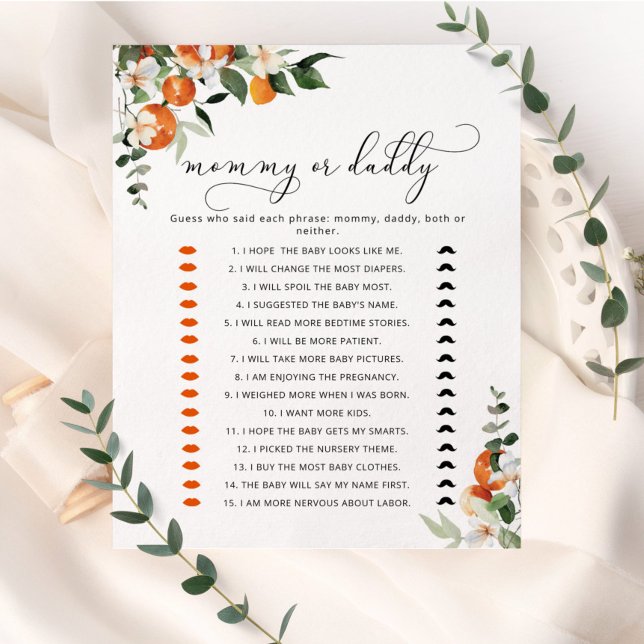 Little cutie mommy or daddy baby shower game (Creator Uploaded)