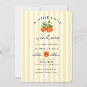 Little cutie on its way Citrus Baby shower Invitation