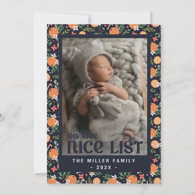 Little cutie on the nice list Christmas Invitation (Front)