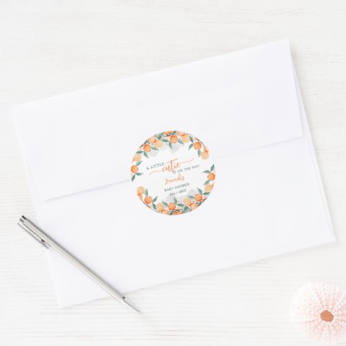 Little Cutie On The Way Baby Shower Envelope Seal