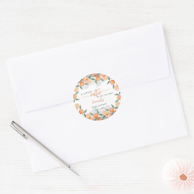 Little Cutie On The Way Baby Shower Envelope Seal (Envelope)