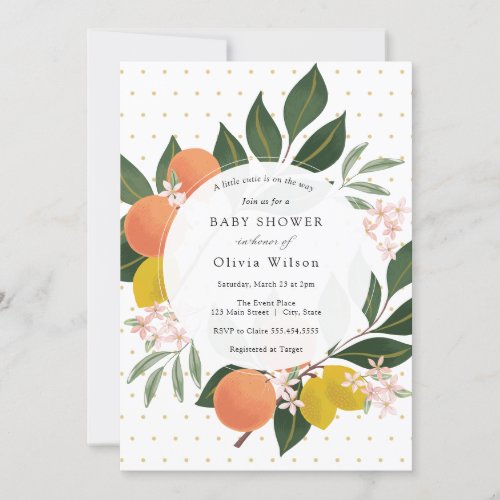 Little Cutie on the Way Baby Shower Invitation