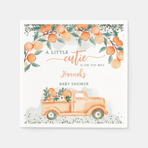 Little Cutie On The Way Baby Shower  Napkins