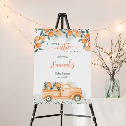 Little Cutie On The Way Baby Shower Welcome Sign