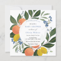 Little Cutie on the Way Boy Baby Shower Invitation