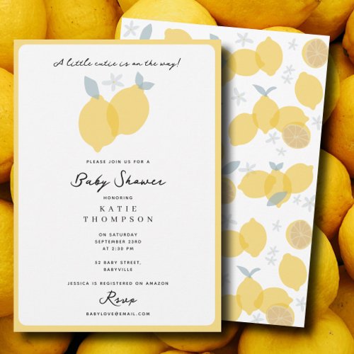 Little Cutie On the Way Citrus Baby Shower Invitation