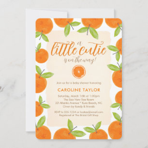 Little Cutie on the Way Citrus Oranges Baby Shower Invitation