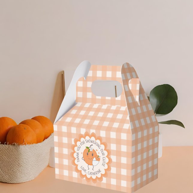 Little Cutie On the way | Cute Orange Baby Shower  Favor Boxes (Creator Uploaded)