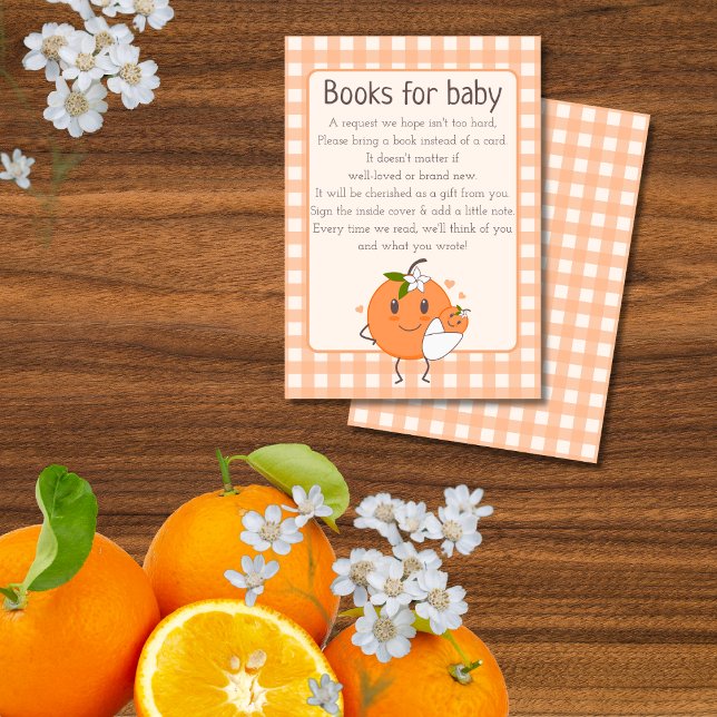 Little Cutie On the way Cute Orange Book Request Enclosure Card (Creator Uploaded)