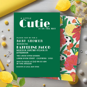 Little cutie on the way Lemon citrus baby shower Invitation