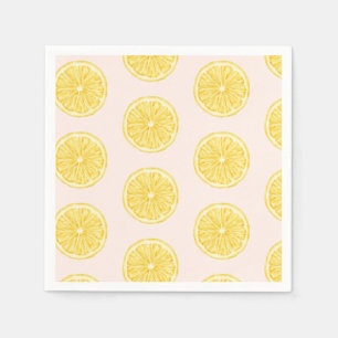 Little cutie on the way Lemon citrus baby shower Napkins