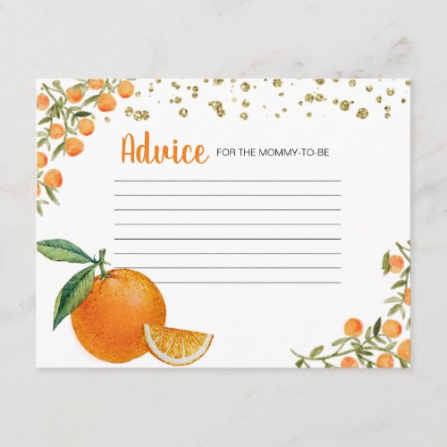 Little Cutie Orange Advice Card