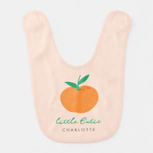 Little Cutie Orange Baby Baby Bib